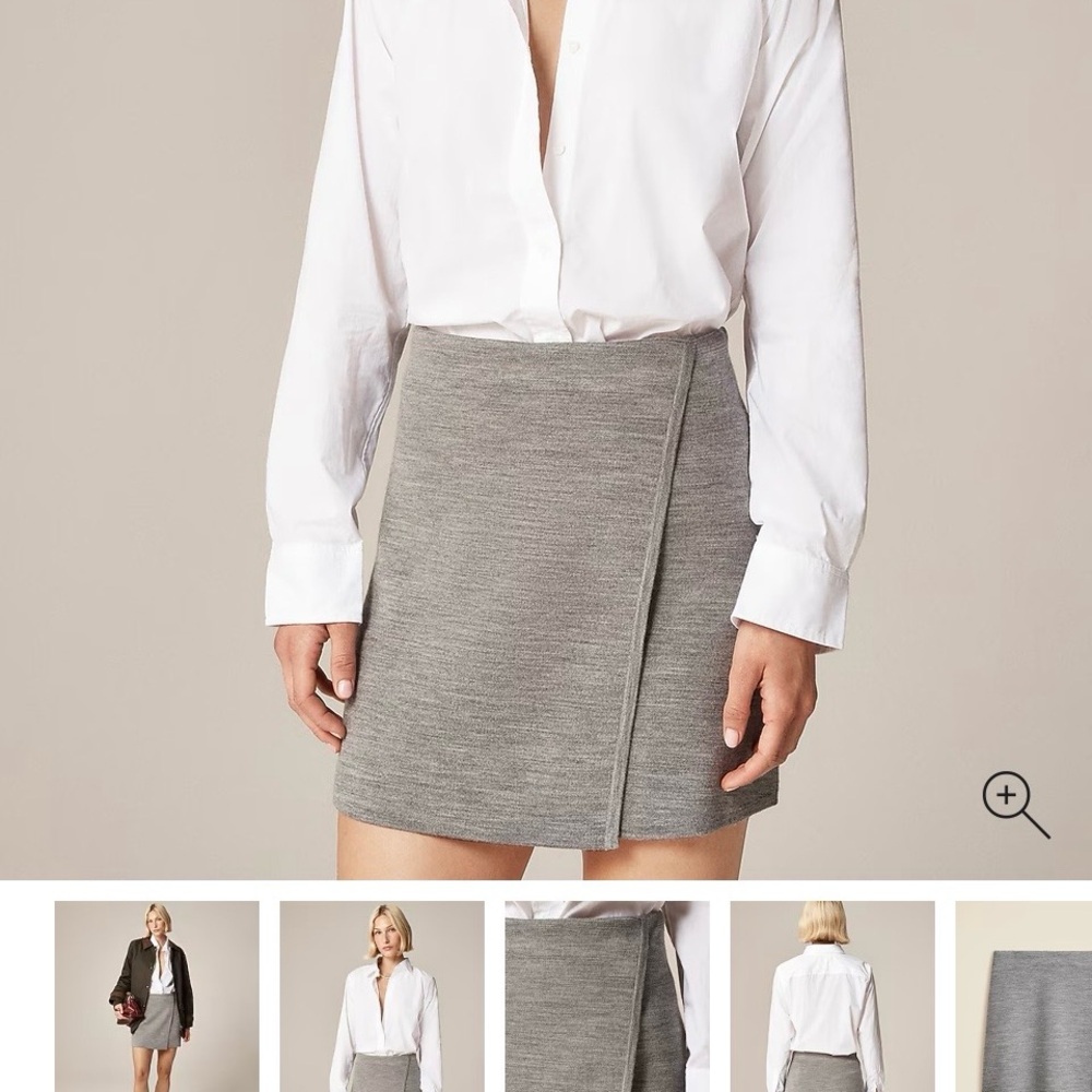 J.Crew faux wrap mini skirt in merino wool.